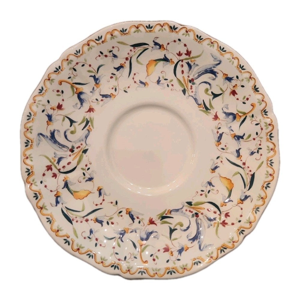 Gien Toscana Tea Saucer 6" Multicolor Floral Made in France EXCELLENT CONDITION
